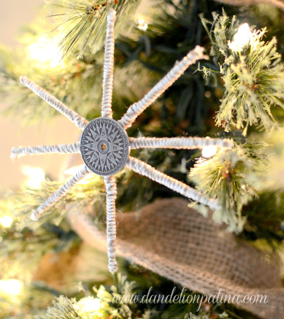 Compass Star Snowflake Ornament