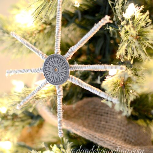 Rustic Compass Star Snowflake Ornament