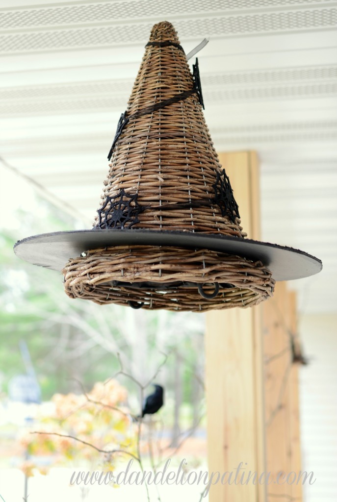 hanging black witch hat