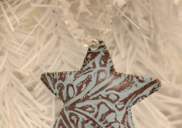 leather star christmas ornament