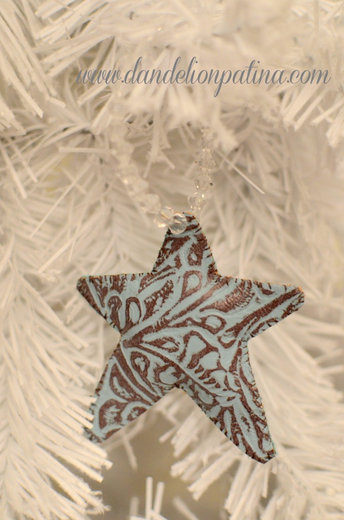 leather star christmas ornament