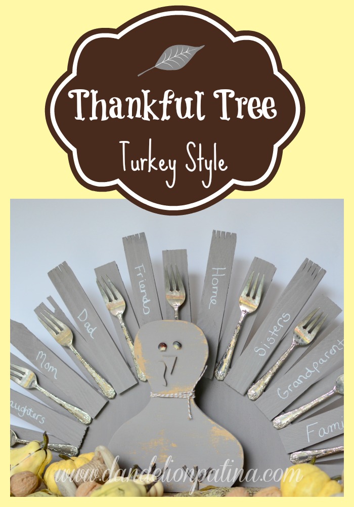 thankful tree turkey style dandelion patina