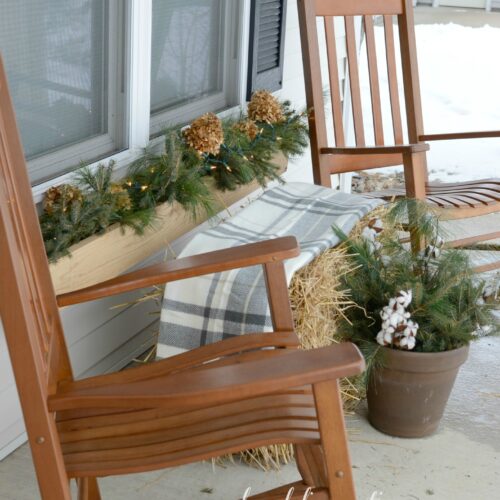 Rustic Winter Front Porch