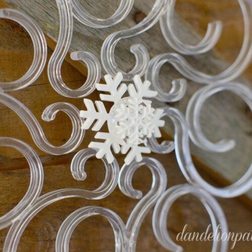 swirl snowflake on barn board