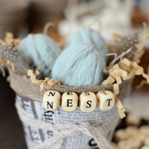 farmhouse nest basket party favor