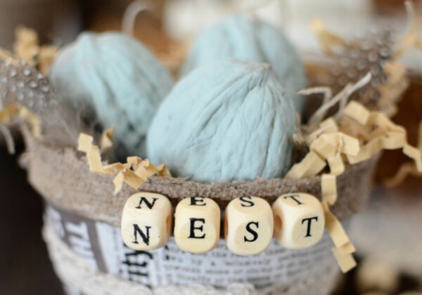 farmhouse nest basket party favor