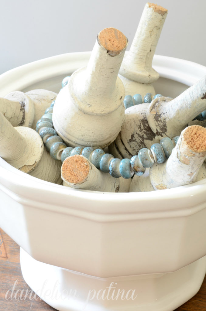 Create your own DIY potterybarn inspired string of beads to decorate your home and your unique architectural finds with. Project is simple and budget-friendly by dandelion patina