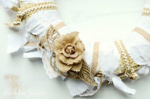 burlap and lace tablecloth wreath