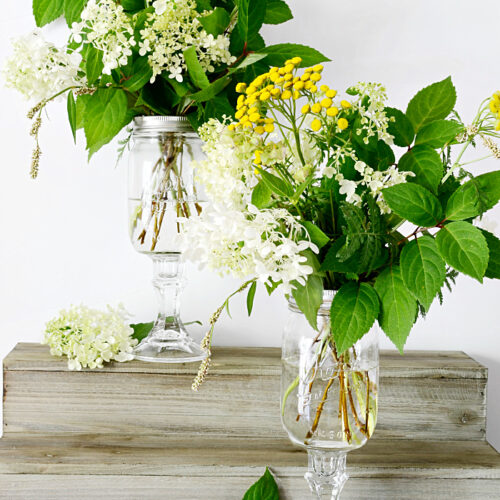 How to make mason jar pedestal vases