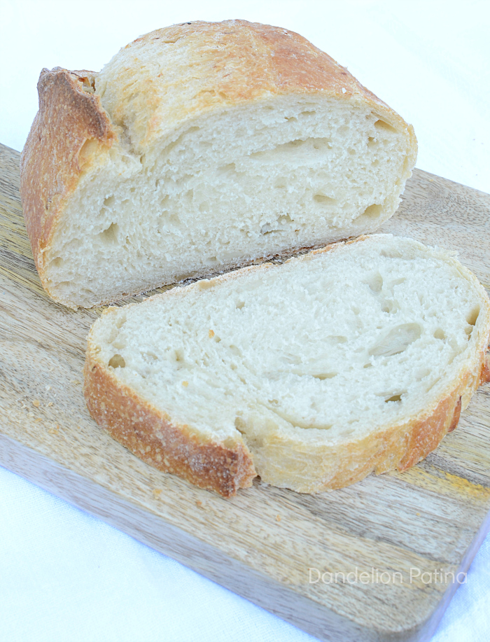 fresh baked artisan garlic loaf bruschetta