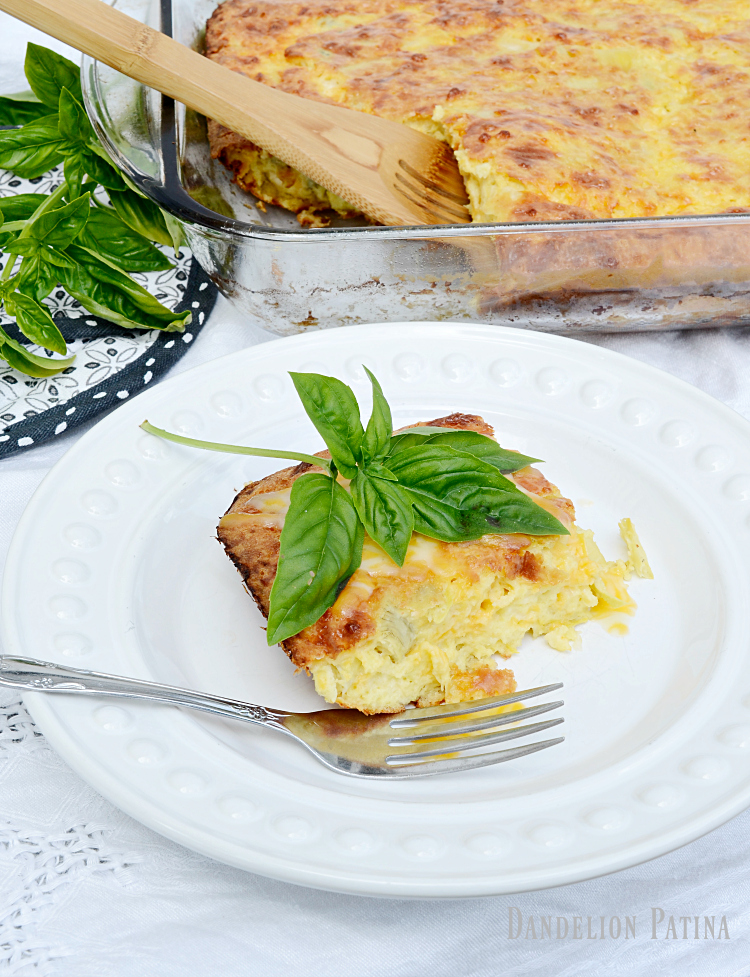 farmhouse style artichoke egg bake